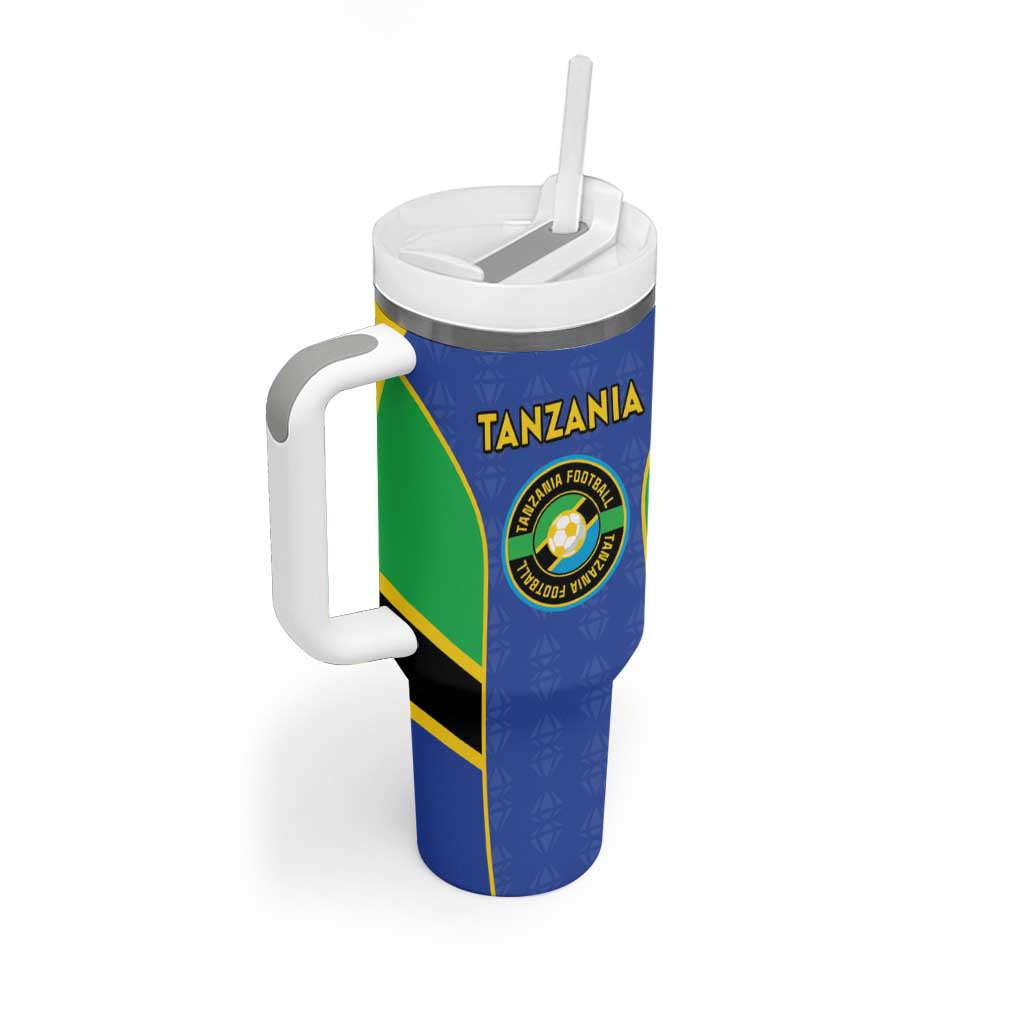 Custom Tanzania Football Tumbler With Handle Go Taifa Stars Go - Wonder Print Shop