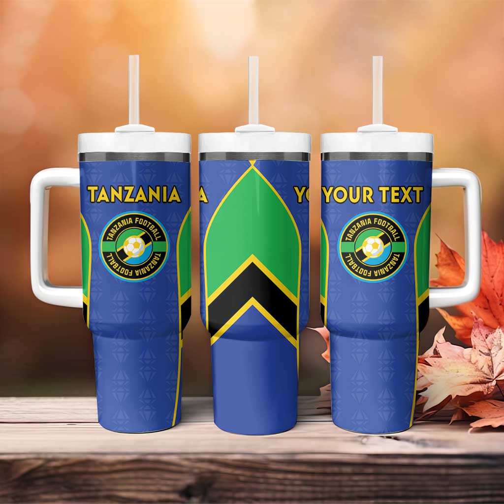 Custom Tanzania Football Tumbler With Handle Go Taifa Stars Go - Wonder Print Shop