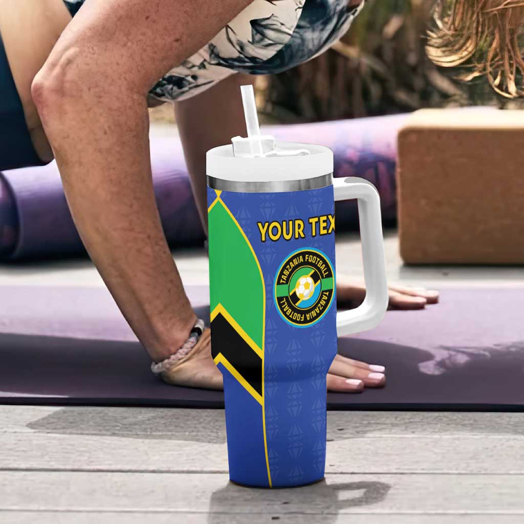 Custom Tanzania Football Tumbler With Handle Go Taifa Stars Go - Wonder Print Shop