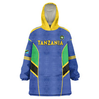 Custom Tanzania Football Wearable Blanket Hoodie Go Taifa Stars Go - Wonder Print Shop