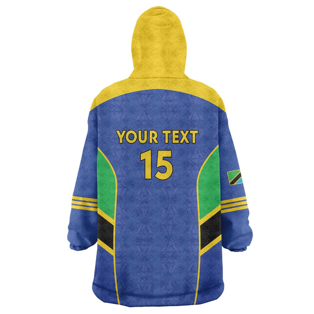 Custom Tanzania Football Wearable Blanket Hoodie Go Taifa Stars Go - Wonder Print Shop