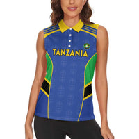 Custom Tanzania Football Women Sleeveless Polo Shirt Go Taifa Stars Go - Wonder Print Shop