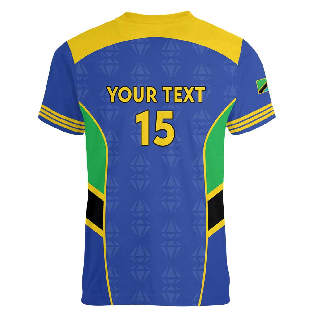 Custom Tanzania Football Women V-Neck T-Shirt Go Taifa Stars Go - Wonder Print Shop