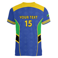 Custom Tanzania Football Women V-Neck T-Shirt Go Taifa Stars Go - Wonder Print Shop