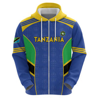 Custom Tanzania Football Zip Hoodie Go Taifa Stars Go - Wonder Print Shop
