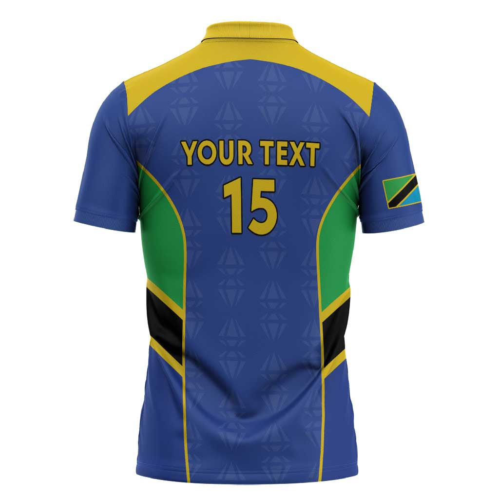 Custom Tanzania Football Zipper Polo Shirt Go Taifa Stars Go - Wonder Print Shop