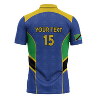 Custom Tanzania Football Zipper Polo Shirt Go Taifa Stars Go - Wonder Print Shop
