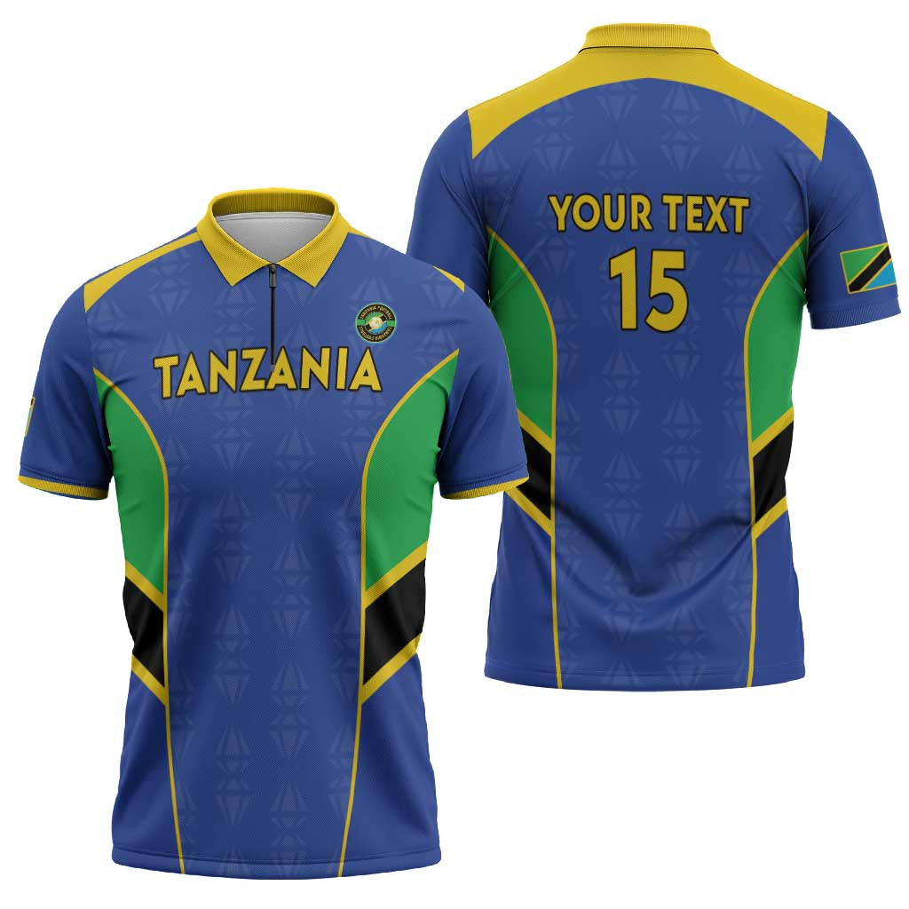 Custom Tanzania Football Zipper Polo Shirt Go Taifa Stars Go - Wonder Print Shop
