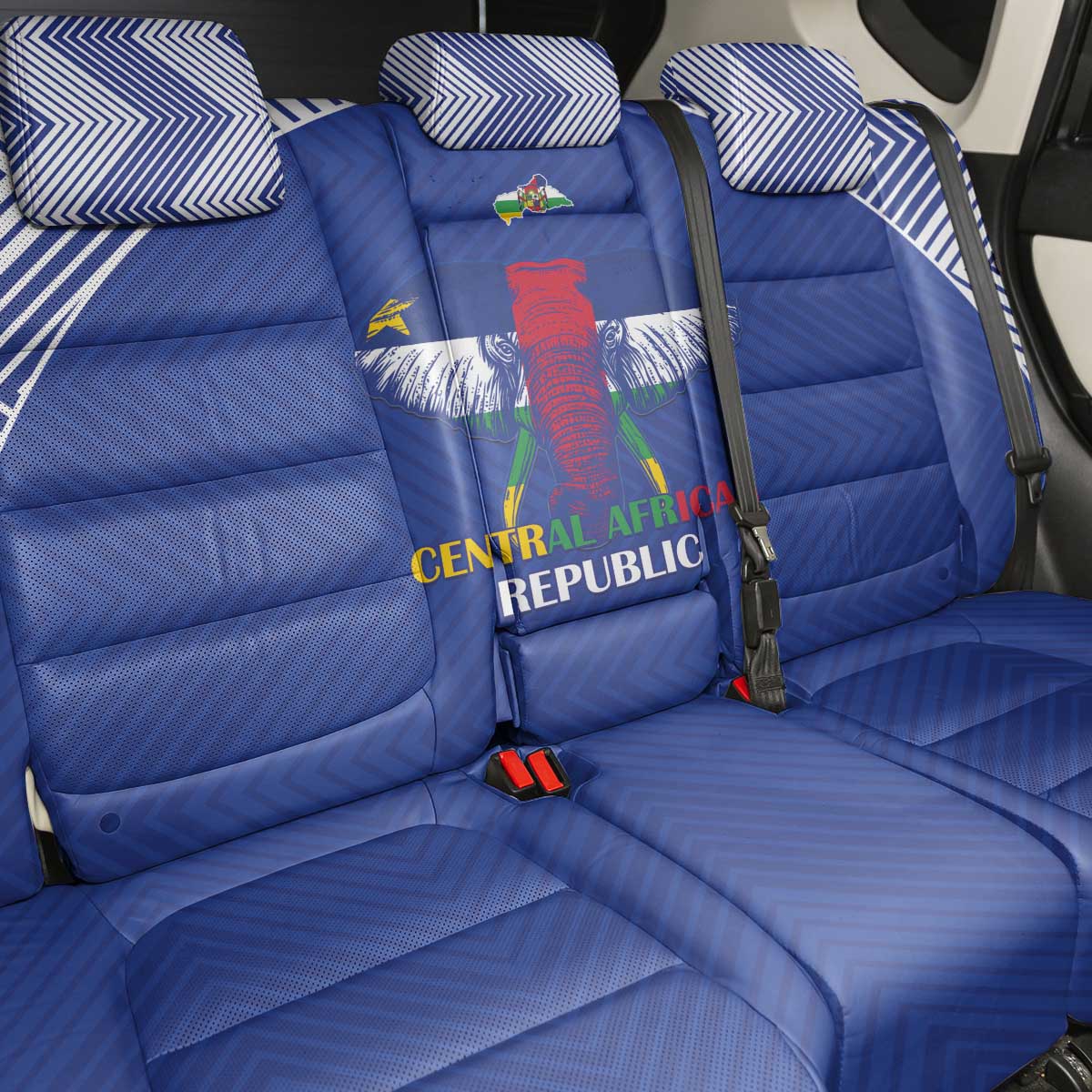 Central African Republic Football Back Car Seat Cover Go Champions - Wonder Print Shop