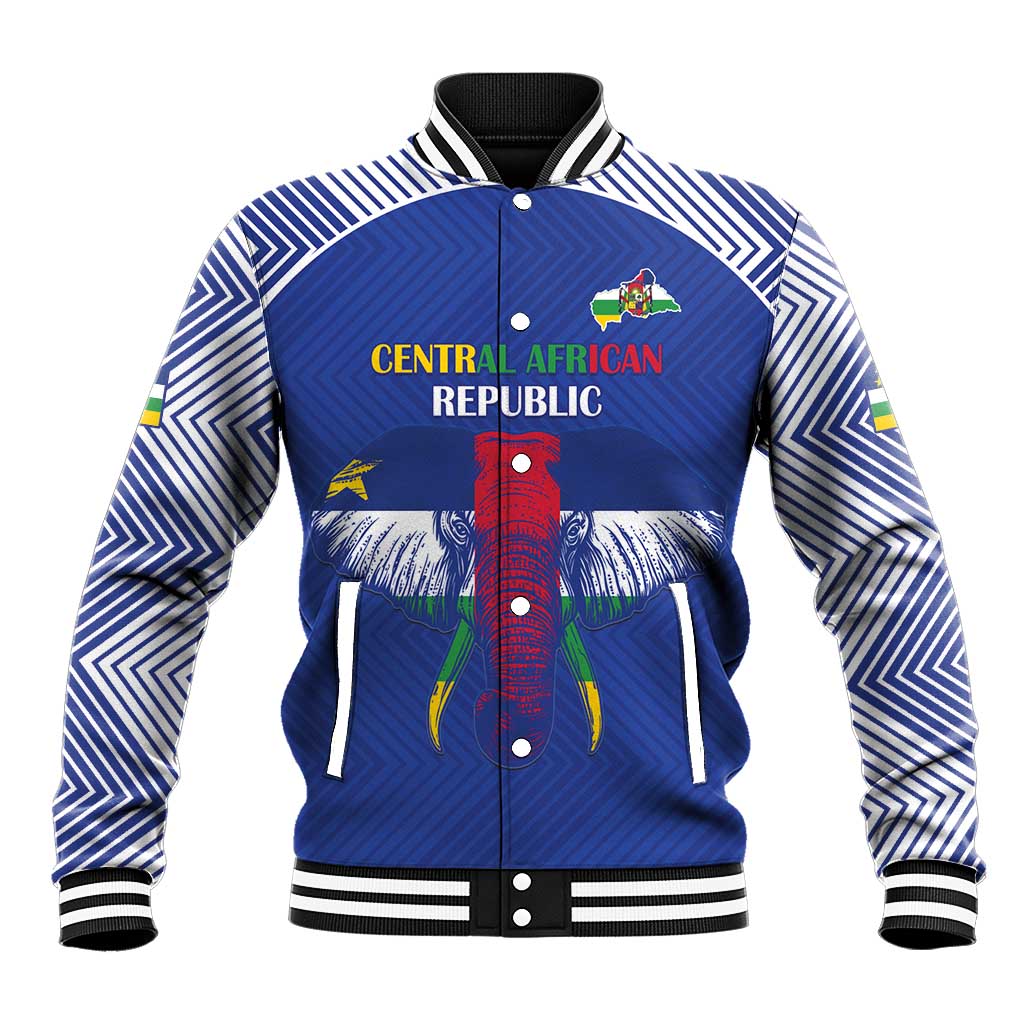 Custom Central African Republic Football Baseball Jacket Go Champions - Wonder Print Shop