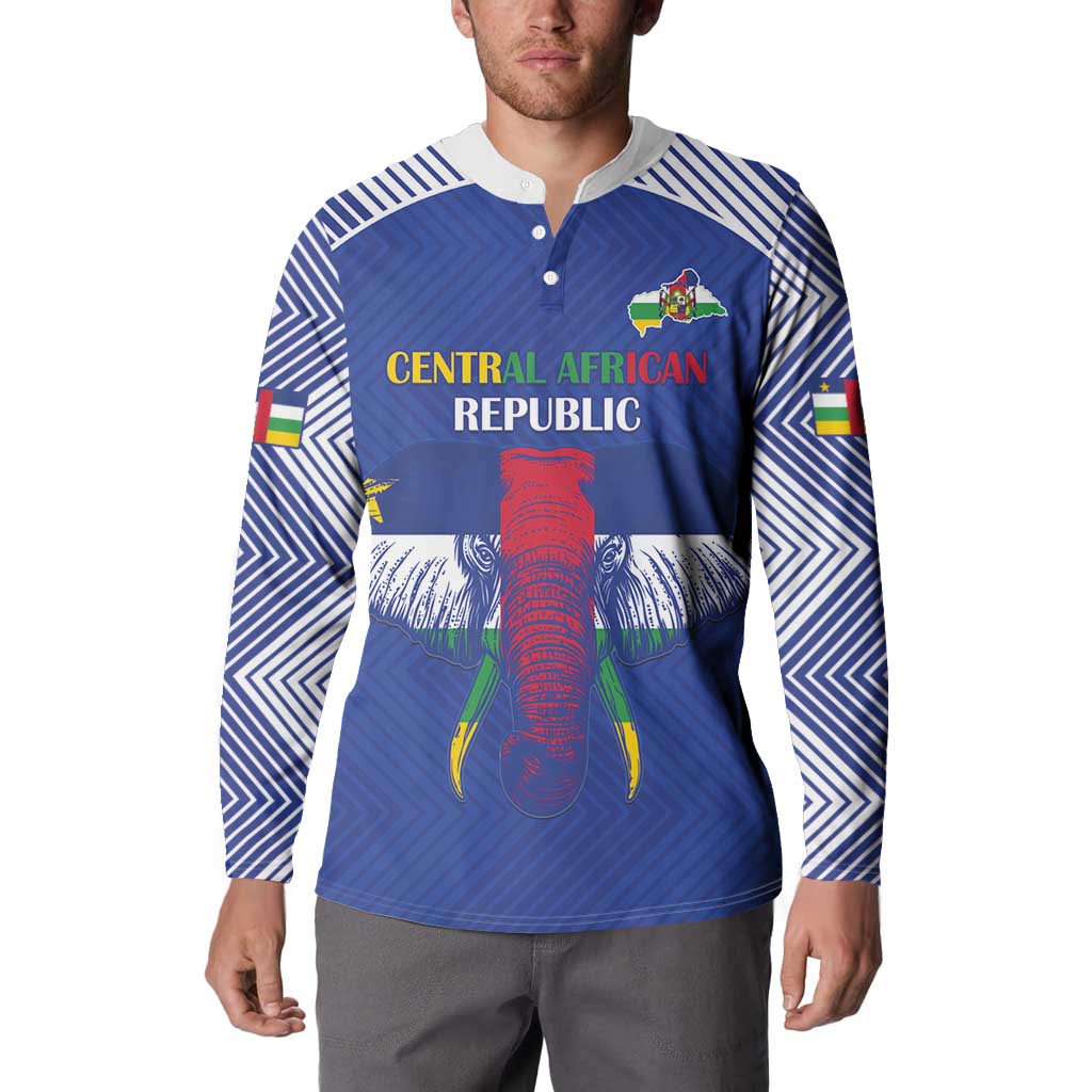 Custom Central African Republic Football Button Sweatshirt Go Champions - Wonder Print Shop
