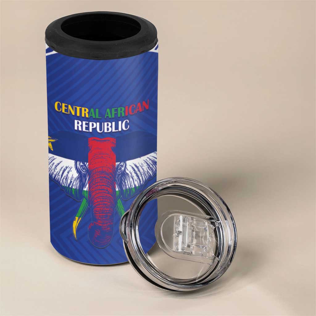 Custom Central African Republic Football 4 in 1 Can Cooler Tumbler Go Champions - Wonder Print Shop