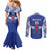 Custom Central African Republic Football Couples Matching Mermaid Dress and Long Sleeve Button Shirt Go Champions - Wonder Print Shop