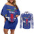 Custom Central African Republic Football Couples Matching Off Shoulder Short Dress and Long Sleeve Button Shirt Go Champions - Wonder Print Shop
