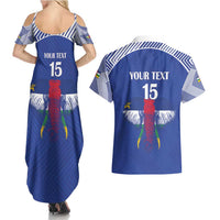 Custom Central African Republic Football Couples Matching Summer Maxi Dress and Hawaiian Shirt Go Champions - Wonder Print Shop