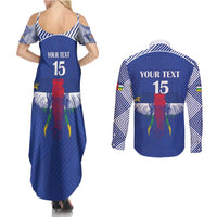 Custom Central African Republic Football Couples Matching Summer Maxi Dress and Long Sleeve Button Shirt Go Champions - Wonder Print Shop