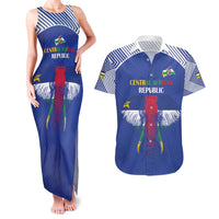 Custom Central African Republic Football Couples Matching Tank Maxi Dress and Hawaiian Shirt Go Champions - Wonder Print Shop
