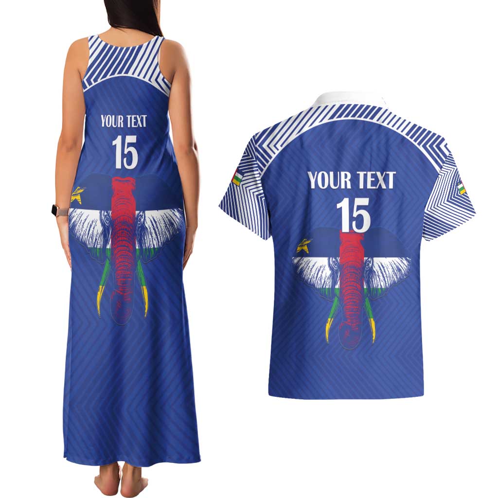 Custom Central African Republic Football Couples Matching Tank Maxi Dress and Hawaiian Shirt Go Champions - Wonder Print Shop