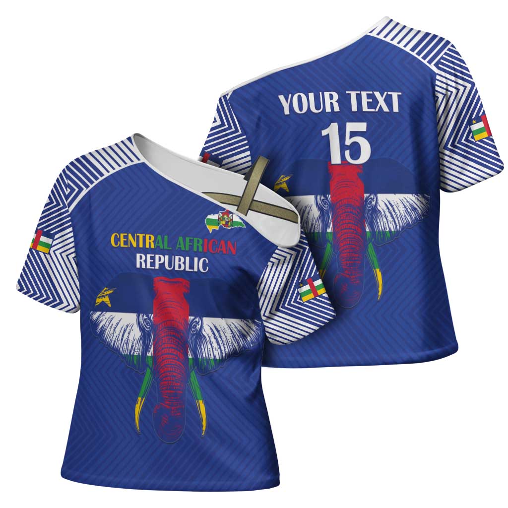 Custom Central African Republic Football Cross Shoulder Shirt Go Champions - Wonder Print Shop