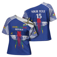 Custom Central African Republic Football Cross Shoulder Shirt Go Champions - Wonder Print Shop