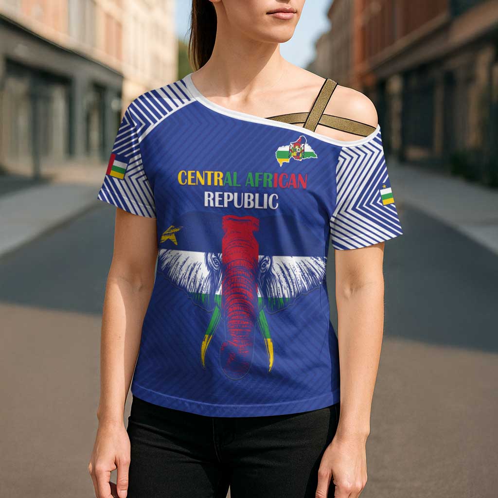 Custom Central African Republic Football Cross Shoulder Shirt Go Champions - Wonder Print Shop