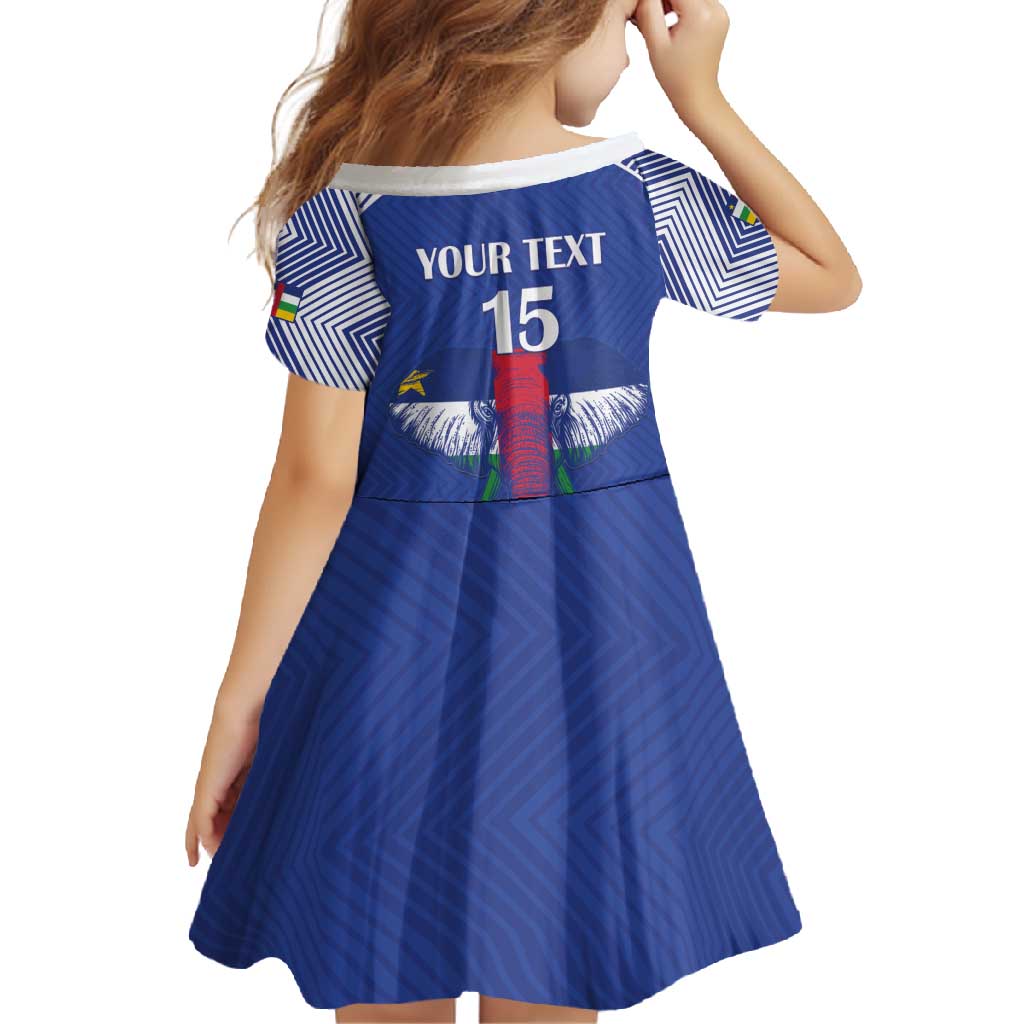 Custom Central African Republic Football Family Matching Long Sleeve Bodycon Dress and Hawaiian Shirt Go Champions - Wonder Print Shop