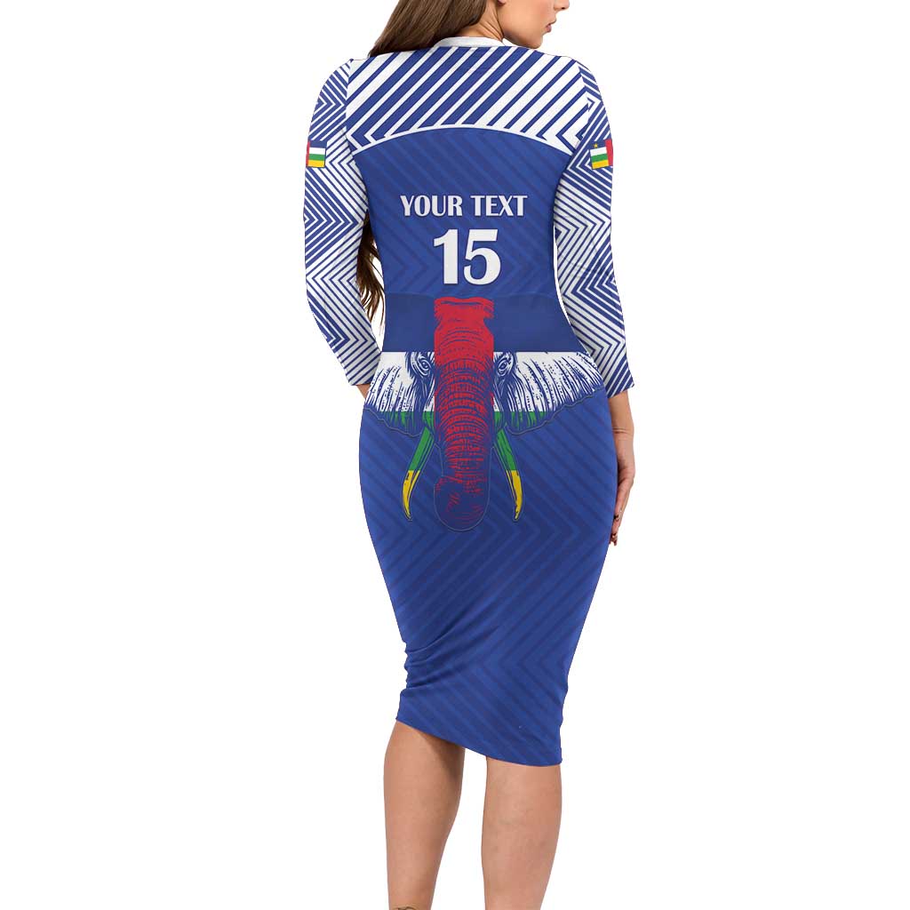 Custom Central African Republic Football Family Matching Long Sleeve Bodycon Dress and Hawaiian Shirt Go Champions - Wonder Print Shop