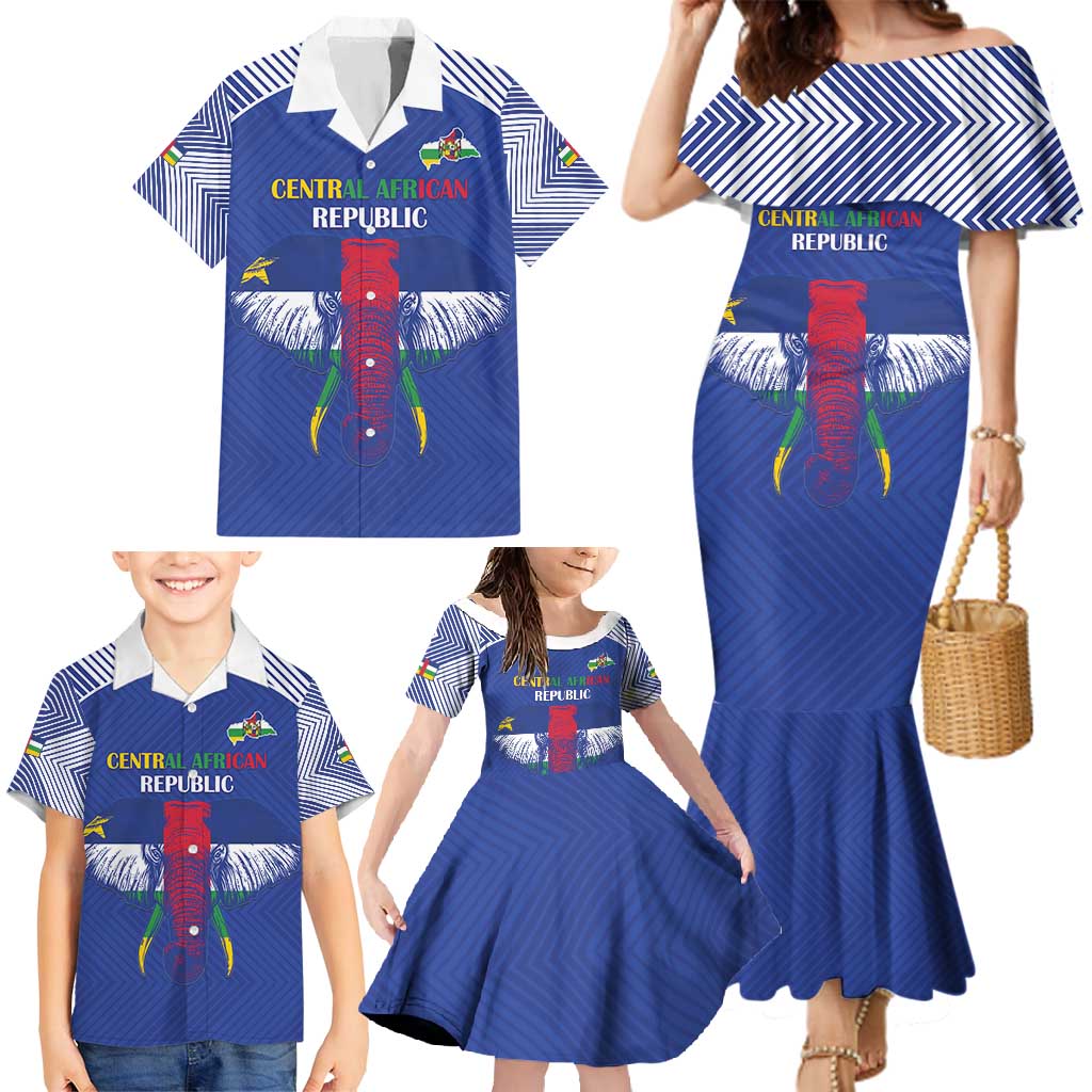 Custom Central African Republic Football Family Matching Mermaid Dress and Hawaiian Shirt Go Champions - Wonder Print Shop