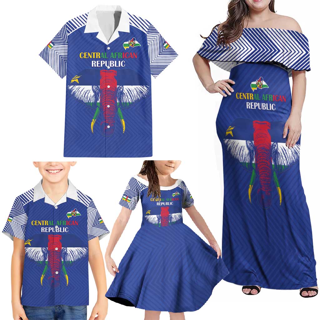 Custom Central African Republic Football Family Matching Off Shoulder Maxi Dress and Hawaiian Shirt Go Champions - Wonder Print Shop