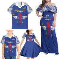 Custom Central African Republic Football Family Matching Off Shoulder Maxi Dress and Hawaiian Shirt Go Champions - Wonder Print Shop