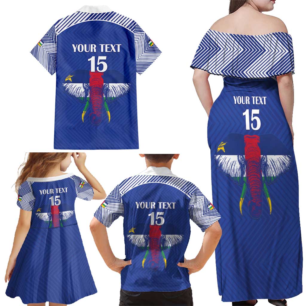 Custom Central African Republic Football Family Matching Off Shoulder Maxi Dress and Hawaiian Shirt Go Champions - Wonder Print Shop