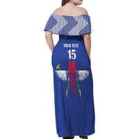 Custom Central African Republic Football Family Matching Off Shoulder Maxi Dress and Hawaiian Shirt Go Champions - Wonder Print Shop