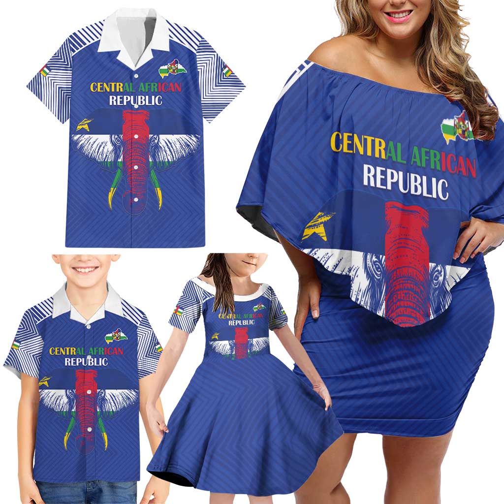 Custom Central African Republic Football Family Matching Off Shoulder Short Dress and Hawaiian Shirt Go Champions - Wonder Print Shop