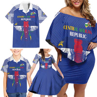 Custom Central African Republic Football Family Matching Off Shoulder Short Dress and Hawaiian Shirt Go Champions - Wonder Print Shop