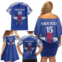 Custom Central African Republic Football Family Matching Off Shoulder Short Dress and Hawaiian Shirt Go Champions - Wonder Print Shop