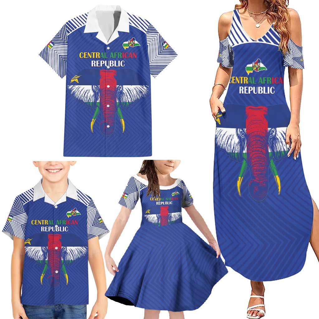 Custom Central African Republic Football Family Matching Summer Maxi Dress and Hawaiian Shirt Go Champions - Wonder Print Shop