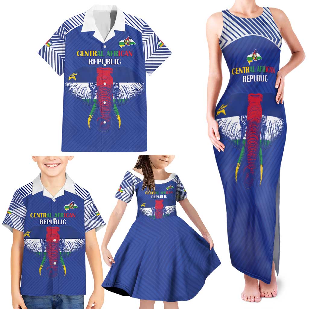 Custom Central African Republic Football Family Matching Tank Maxi Dress and Hawaiian Shirt Go Champions - Wonder Print Shop