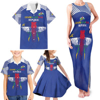 Custom Central African Republic Football Family Matching Tank Maxi Dress and Hawaiian Shirt Go Champions - Wonder Print Shop