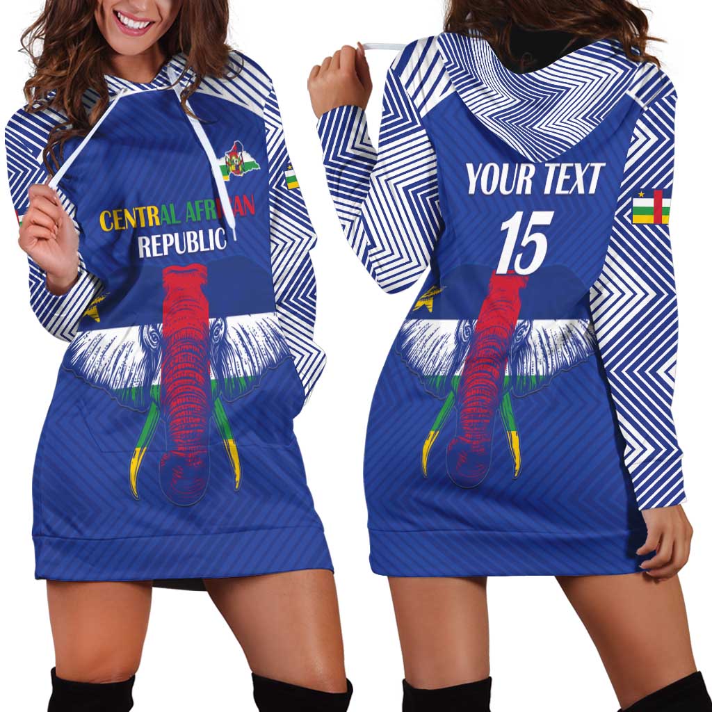 Custom Central African Republic Football Hoodie Dress Go Champions - Wonder Print Shop