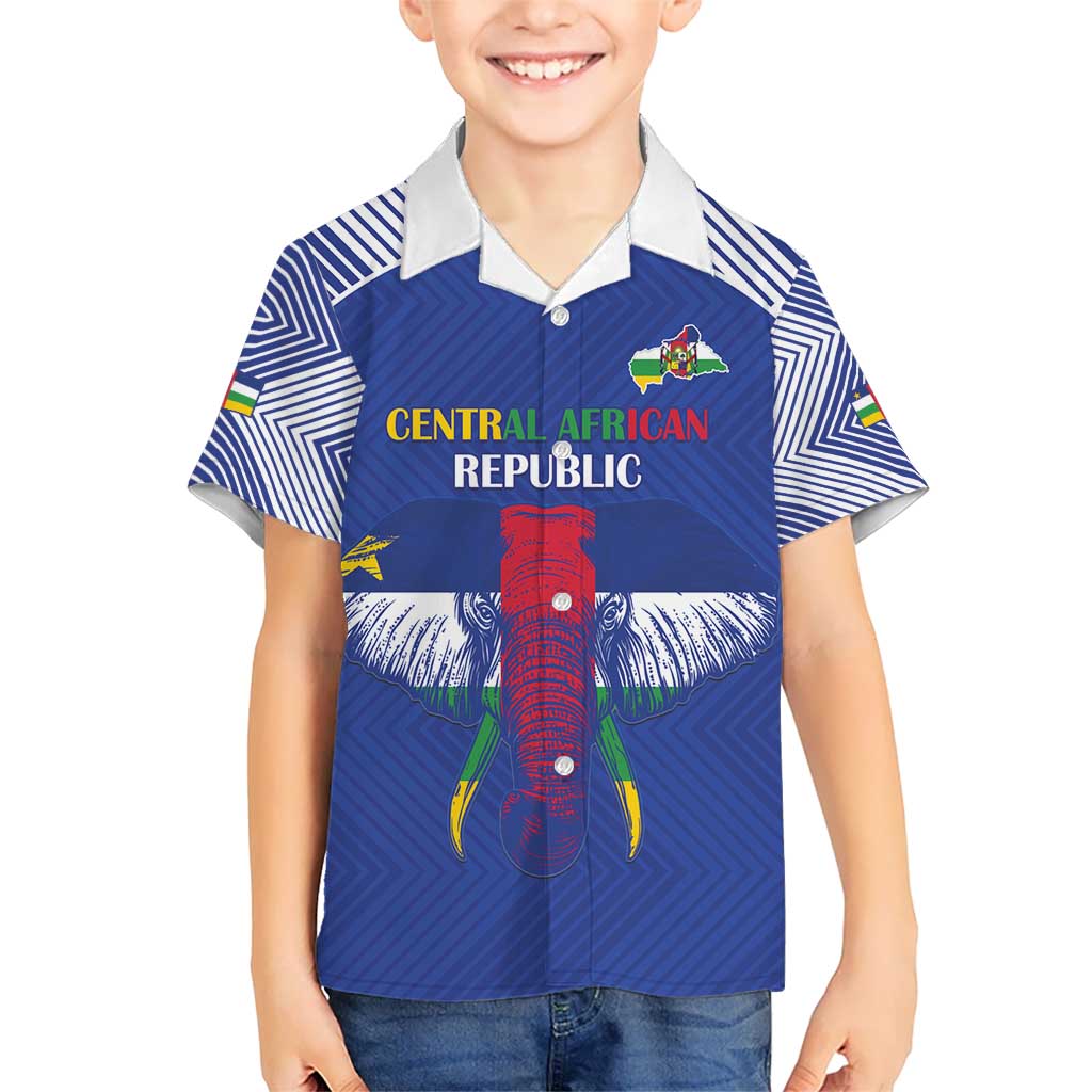 Custom Central African Republic Football Kid Hawaiian Shirt Go Champions - Wonder Print Shop