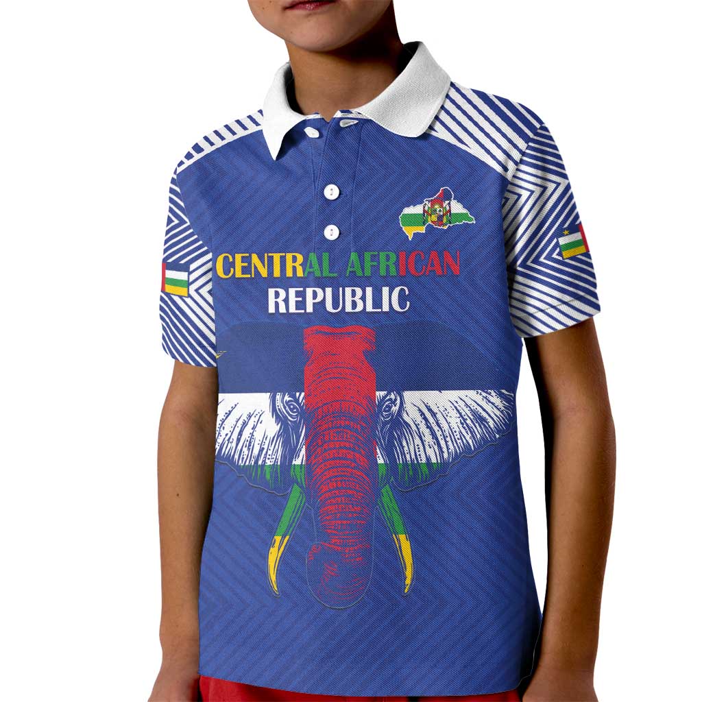 Custom Central African Republic Football Kid Polo Shirt Go Champions - Wonder Print Shop