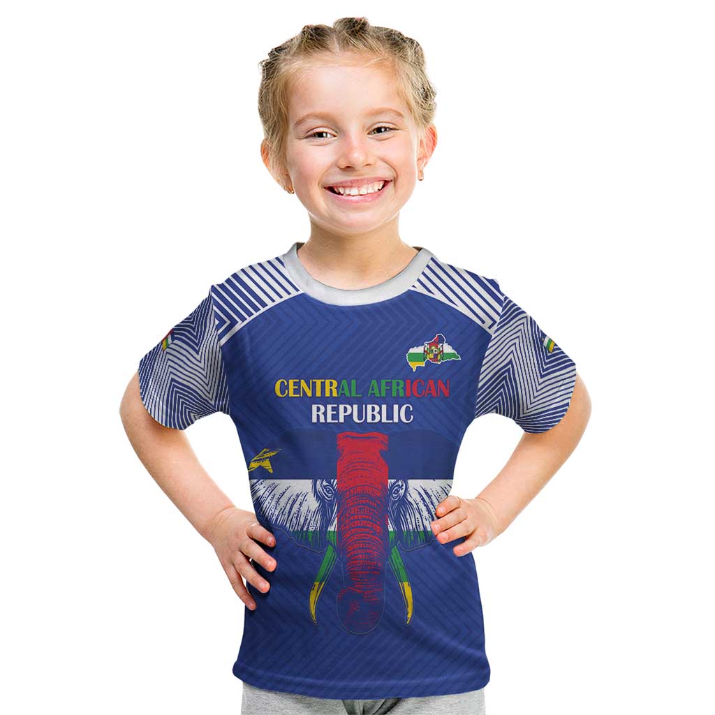 Custom Central African Republic Football Kid T Shirt Go Champions - Wonder Print Shop