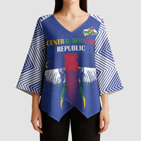 Custom Central African Republic Football Kimono Sleeve Blouse Go Champions - Wonder Print Shop