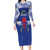 Custom Central African Republic Football Long Sleeve Bodycon Dress Go Champions - Wonder Print Shop