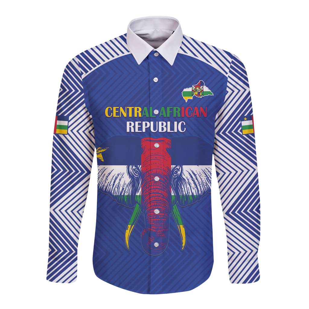 Custom Central African Republic Football Long Sleeve Button Shirt Go Champions - Wonder Print Shop