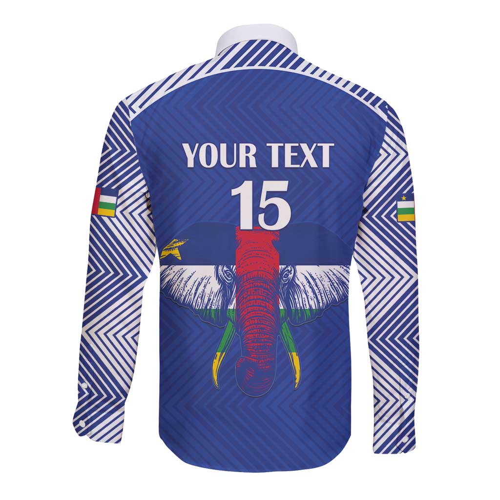 Custom Central African Republic Football Long Sleeve Button Shirt Go Champions - Wonder Print Shop