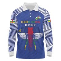 Custom Central African Republic Football Long Sleeve Polo Shirt Go Champions - Wonder Print Shop
