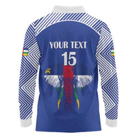 Custom Central African Republic Football Long Sleeve Polo Shirt Go Champions - Wonder Print Shop