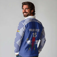 Custom Central African Republic Football Long Sleeve Polo Shirt Go Champions - Wonder Print Shop