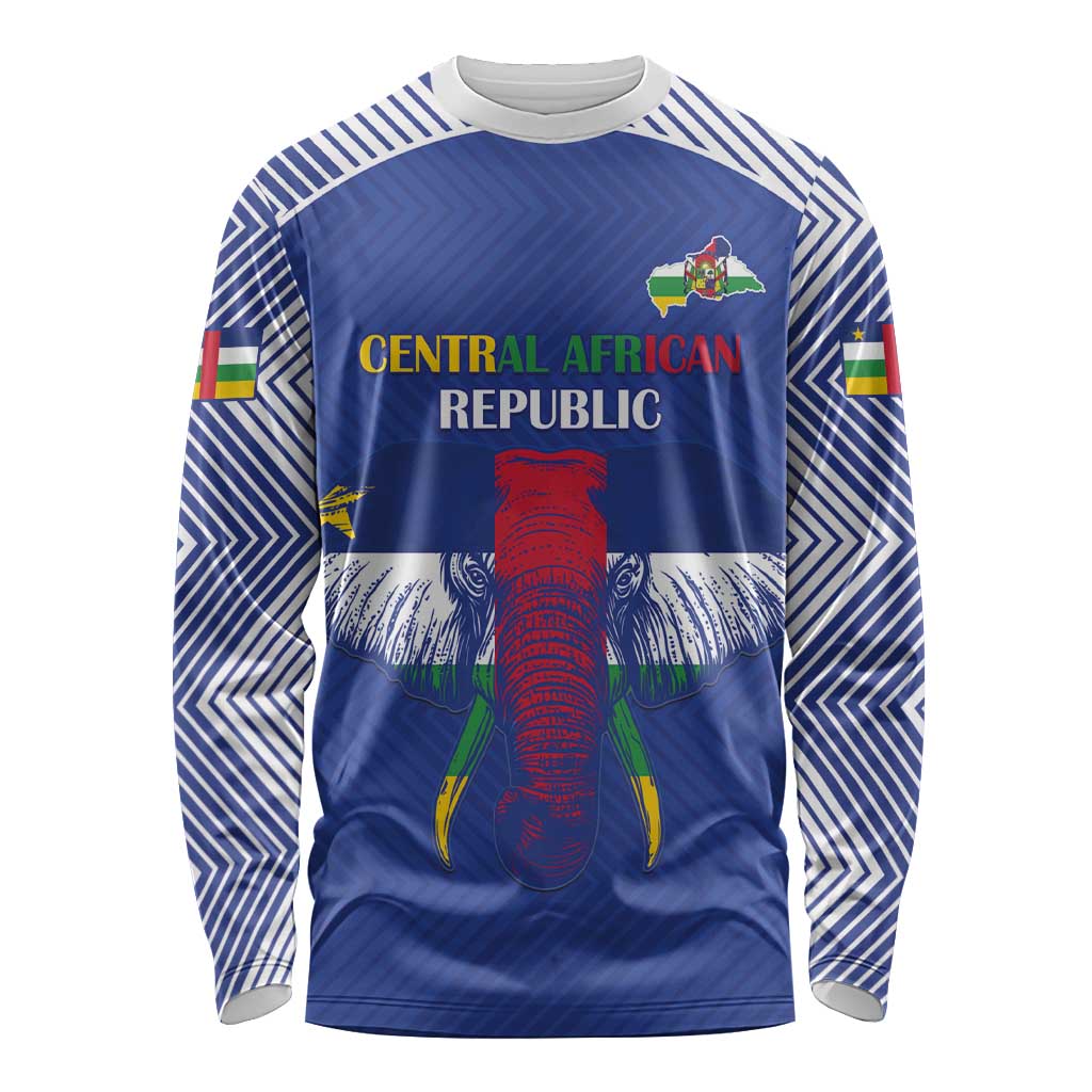 Custom Central African Republic Football Long Sleeve Shirt Go Champions - Wonder Print Shop